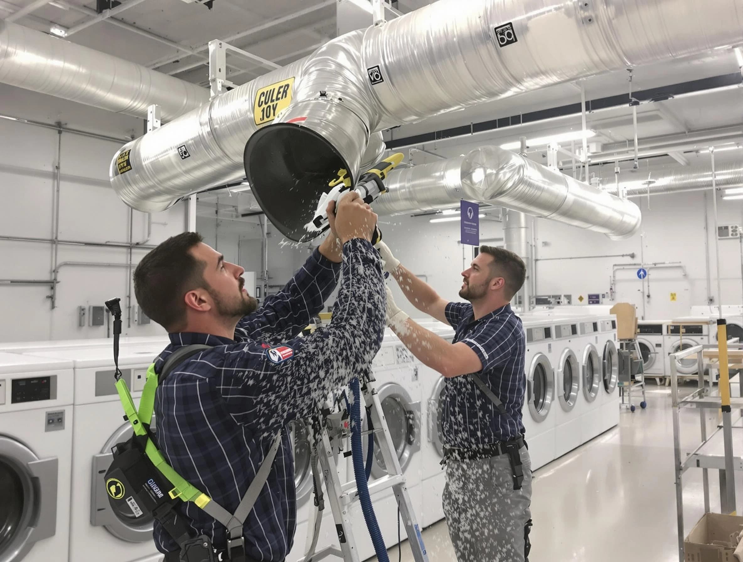 Kirtland AFB Dryer Vent Cleaning team performing large-scale commercial dryer vent cleaning in Kirtland AFB