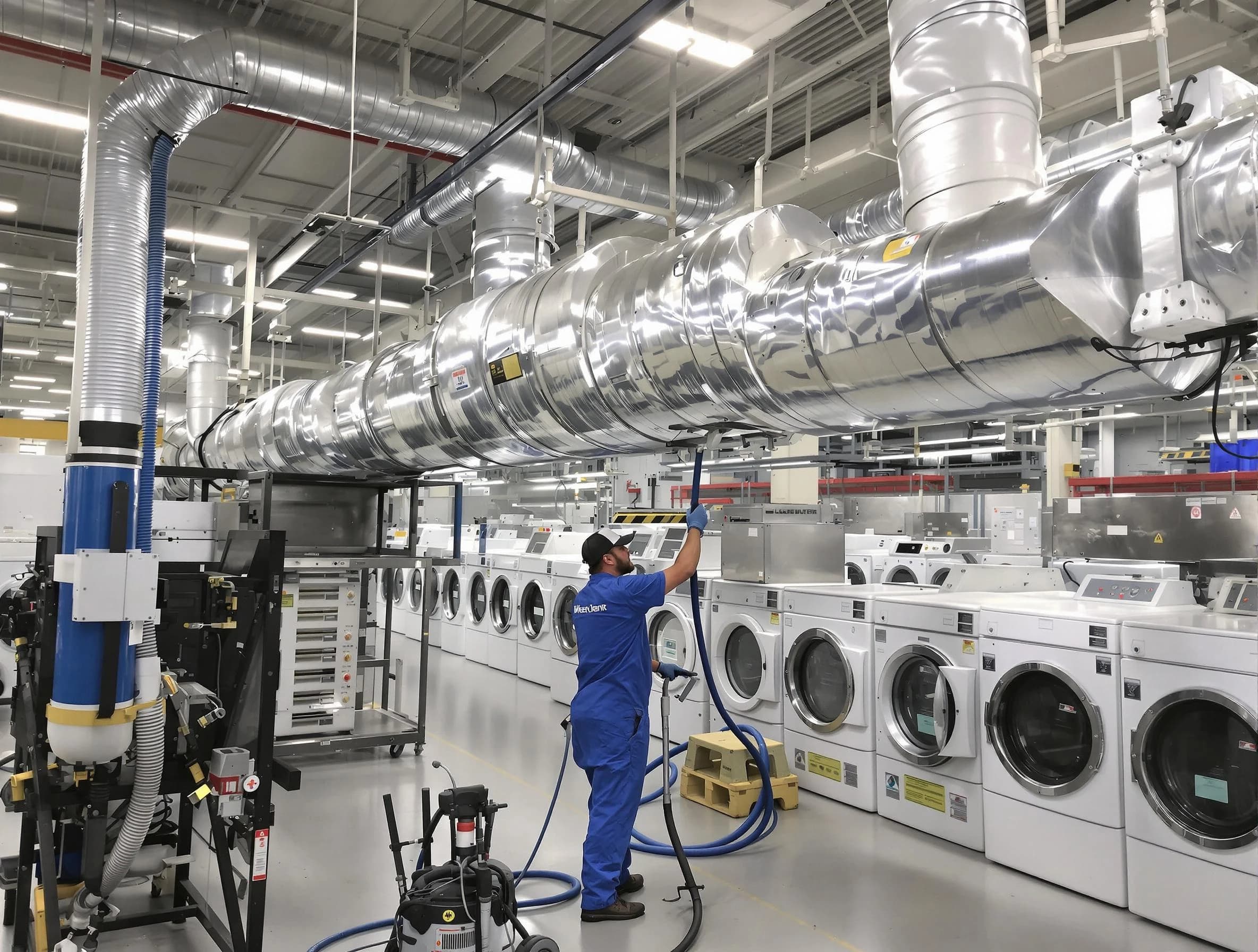 Kirtland AFB Dryer Vent Cleaning team performing heavy-duty industrial dryer vent cleaning in Kirtland AFB