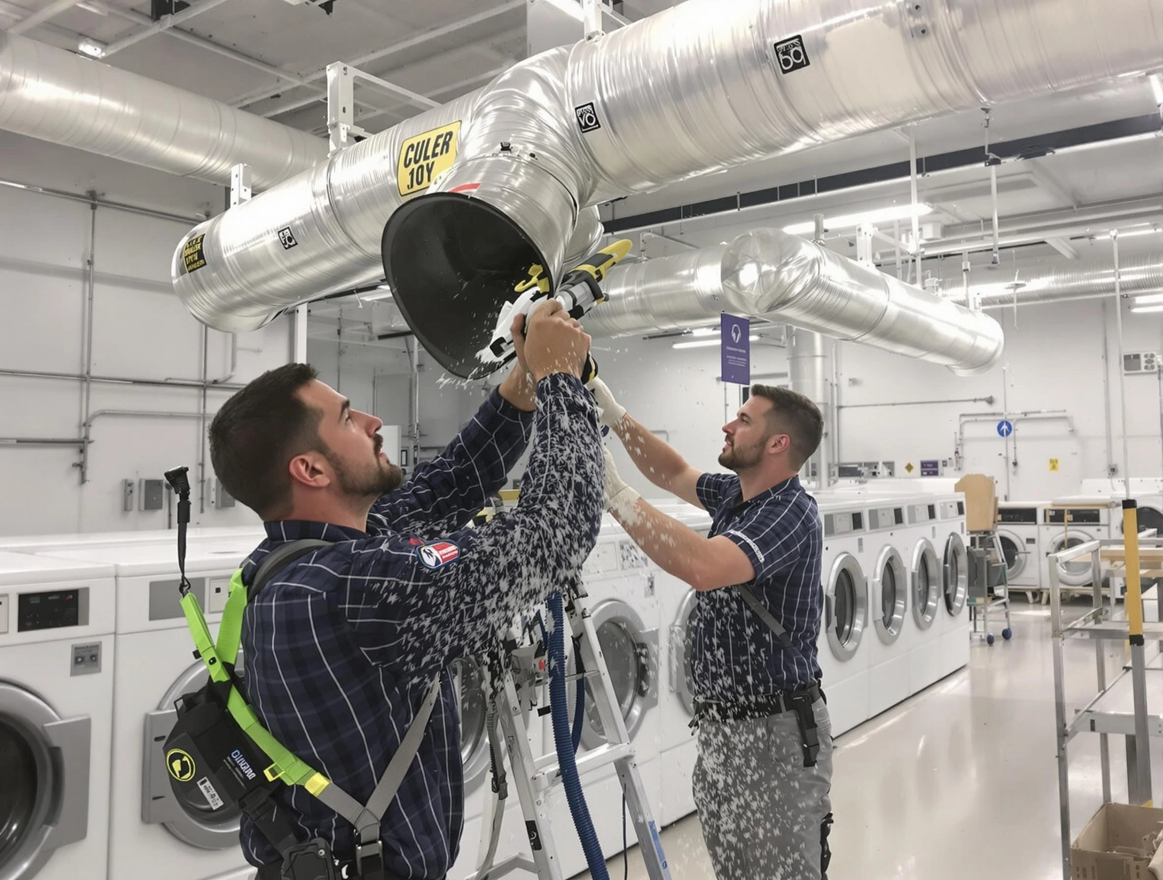 Kirtland AFB Dryer Vent Cleaning team performing large-scale commercial dryer vent cleaning in Kirtland AFB