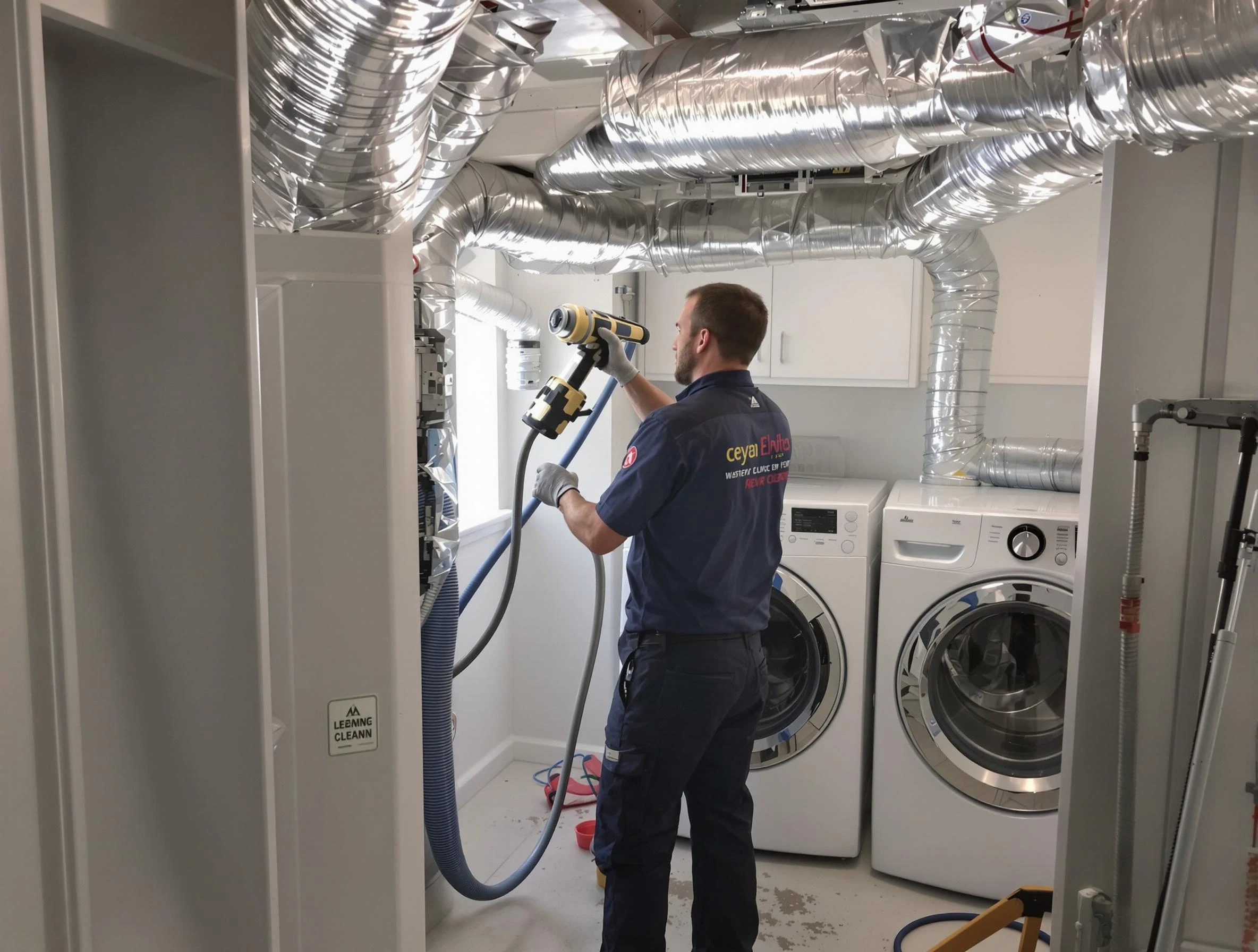 Kirtland AFB Dryer Vent Cleaning specialist using advanced equipment for thorough duct cleaning in Kirtland AFB